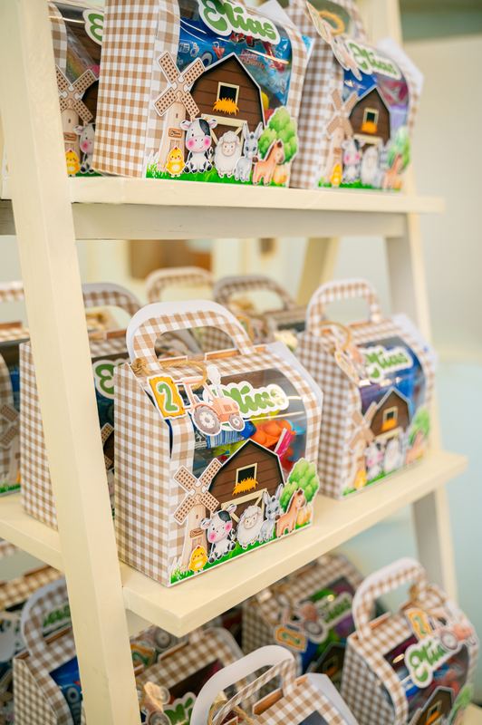 Cajitas de regalo con tema de granja